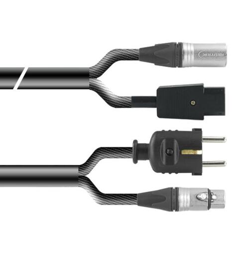 PROAUDIO TOUR66450L10BK Kombikabel 10m, XLRm-XLRf + Schuko/EUR, Sort